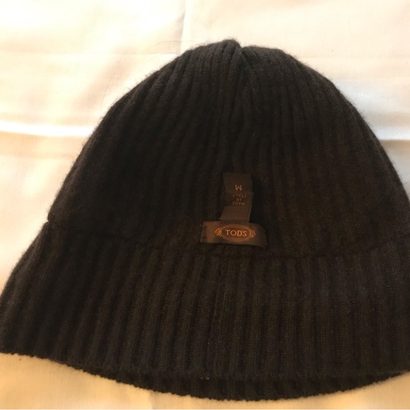 Todds Mens Suede and Cashmere Brown Beanie - Picture 5 of 6